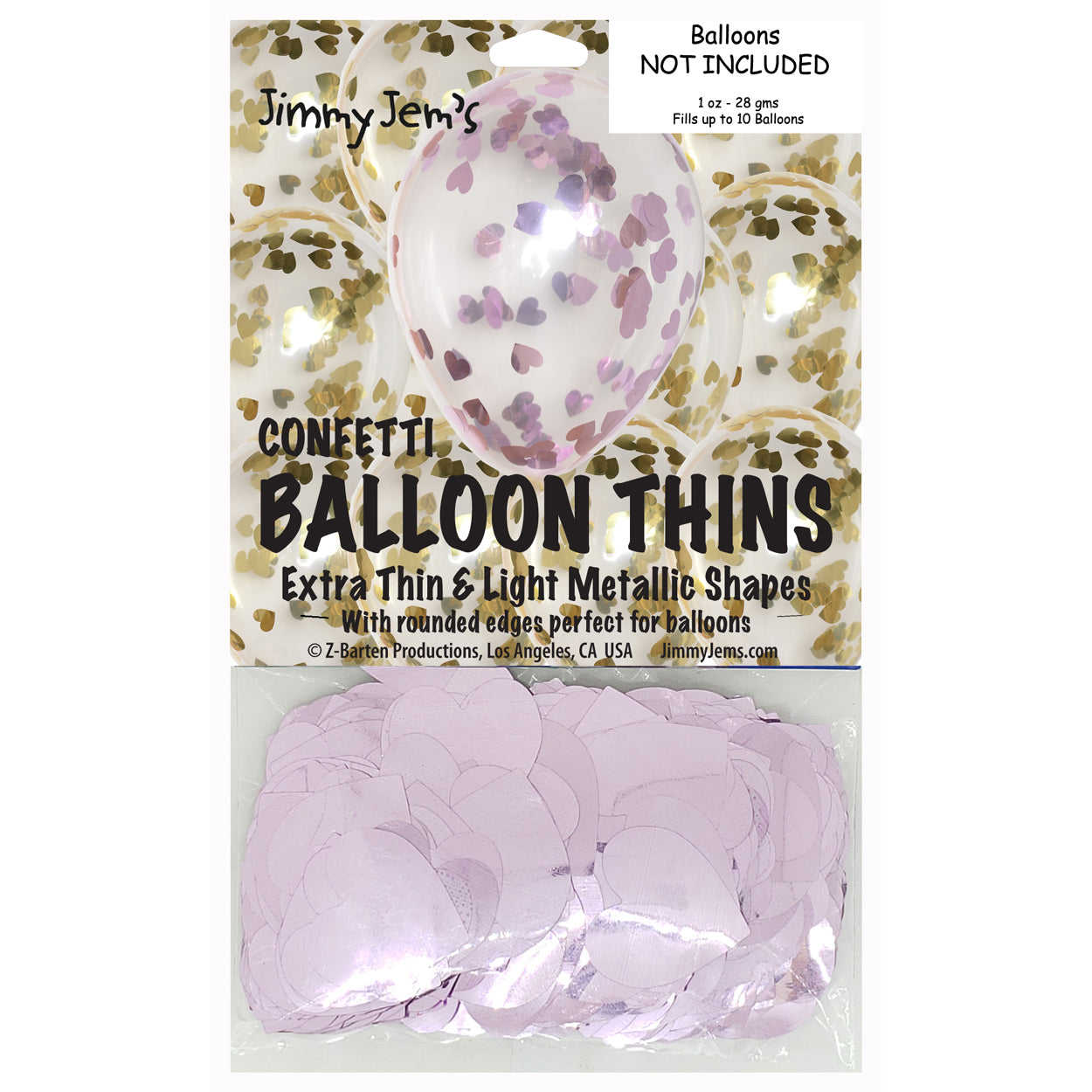 BalloonTHIN Heart 1" Gold & Pink Pouch