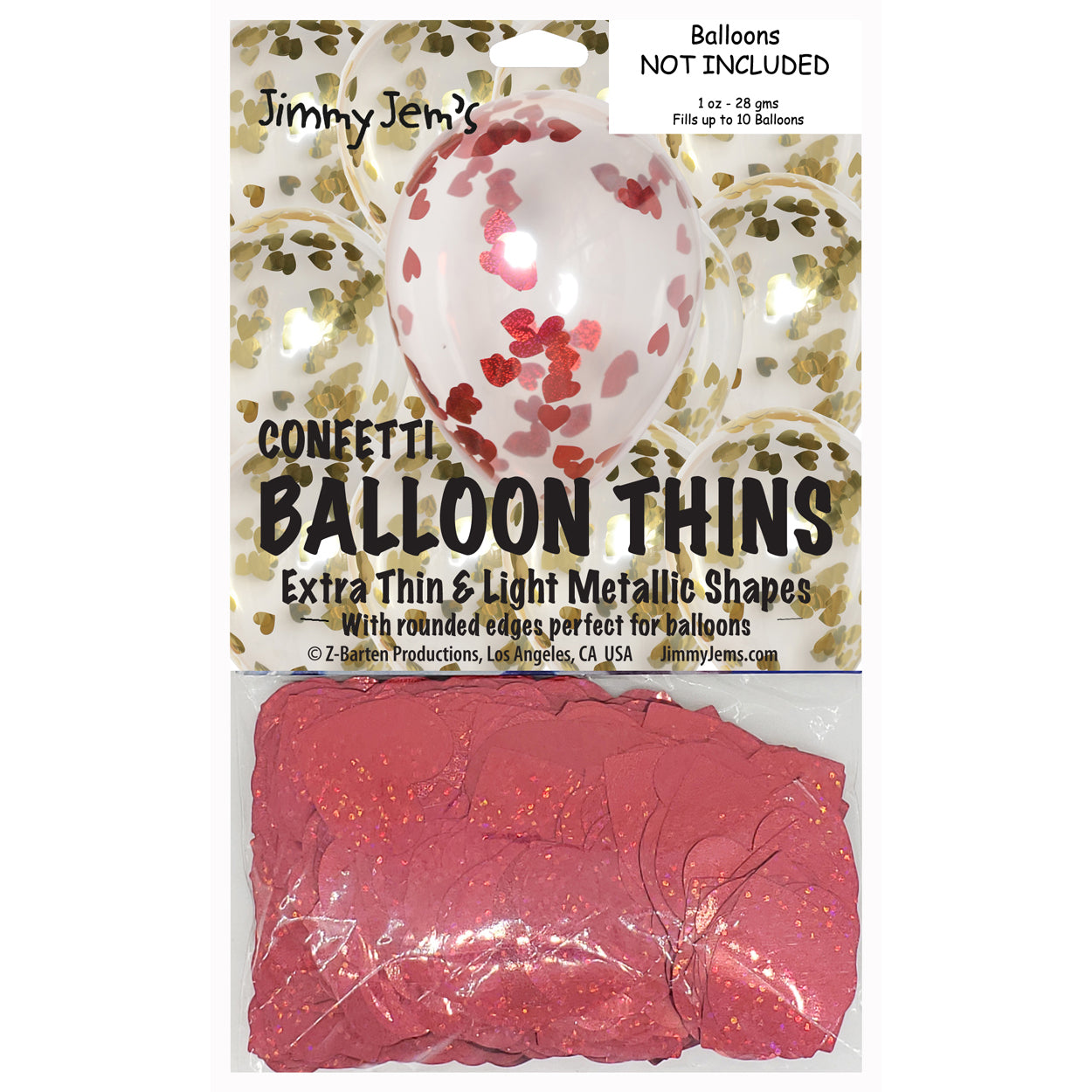 BalloonTHIN Heart 1" Gold & Red Prisma Pouch