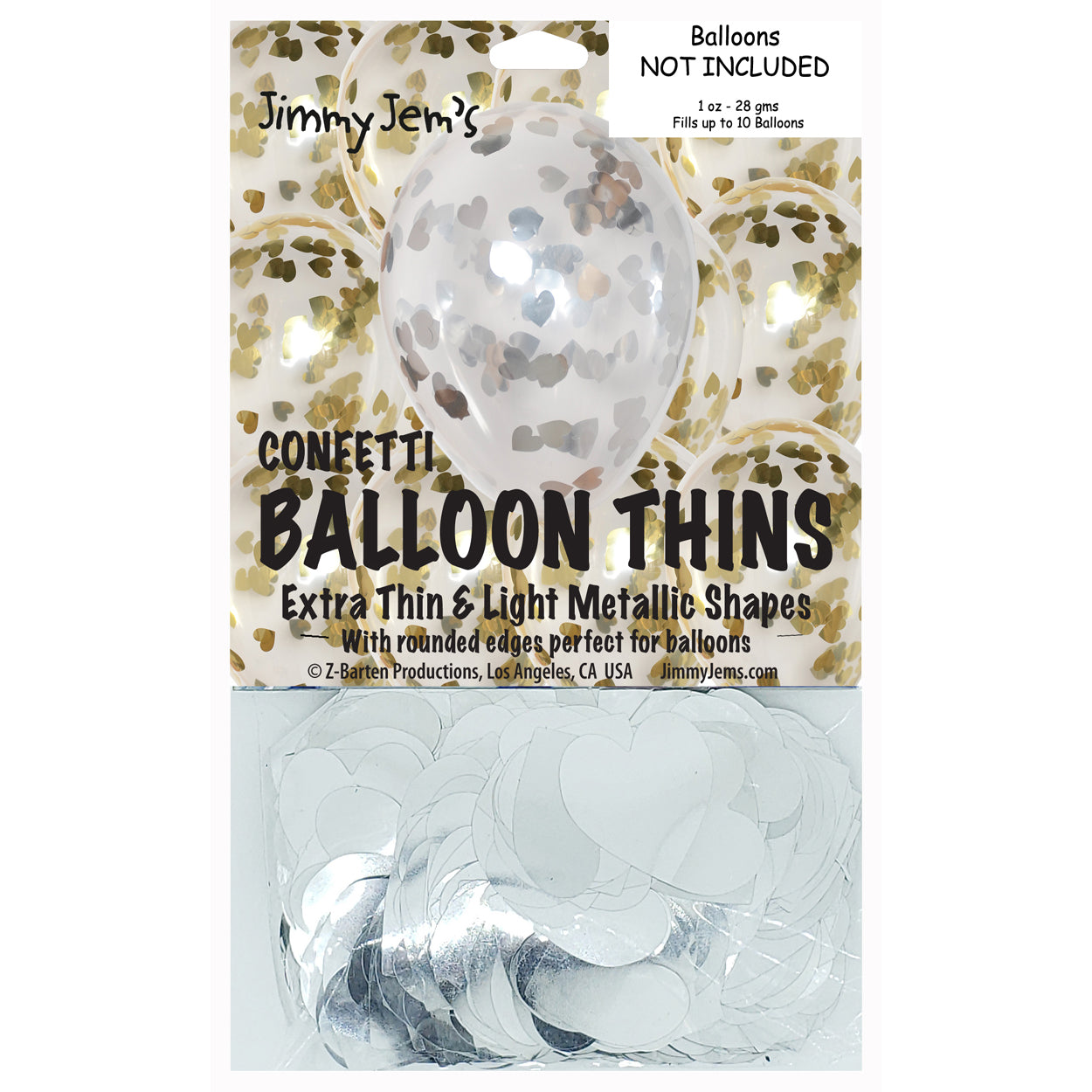 BalloonTHIN Heart 1" Gold & Silver Pouch