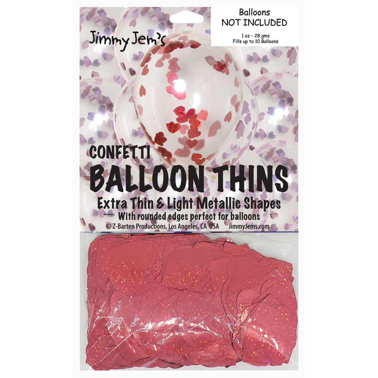 BalloonTHIN Heart 1" Pink & Red Prisma Pouch