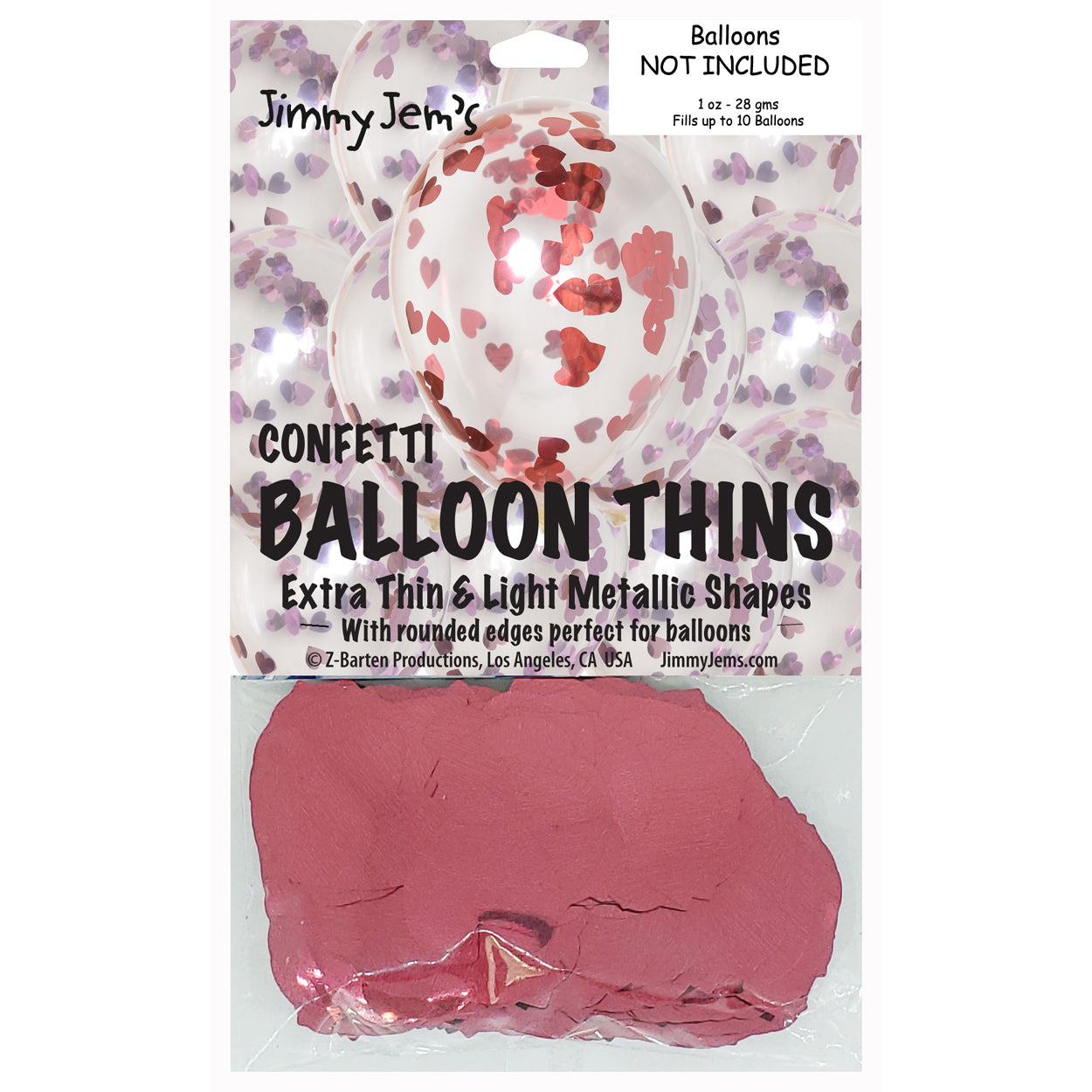 BalloonTHIN Heart 1" Pink & Red Pouch