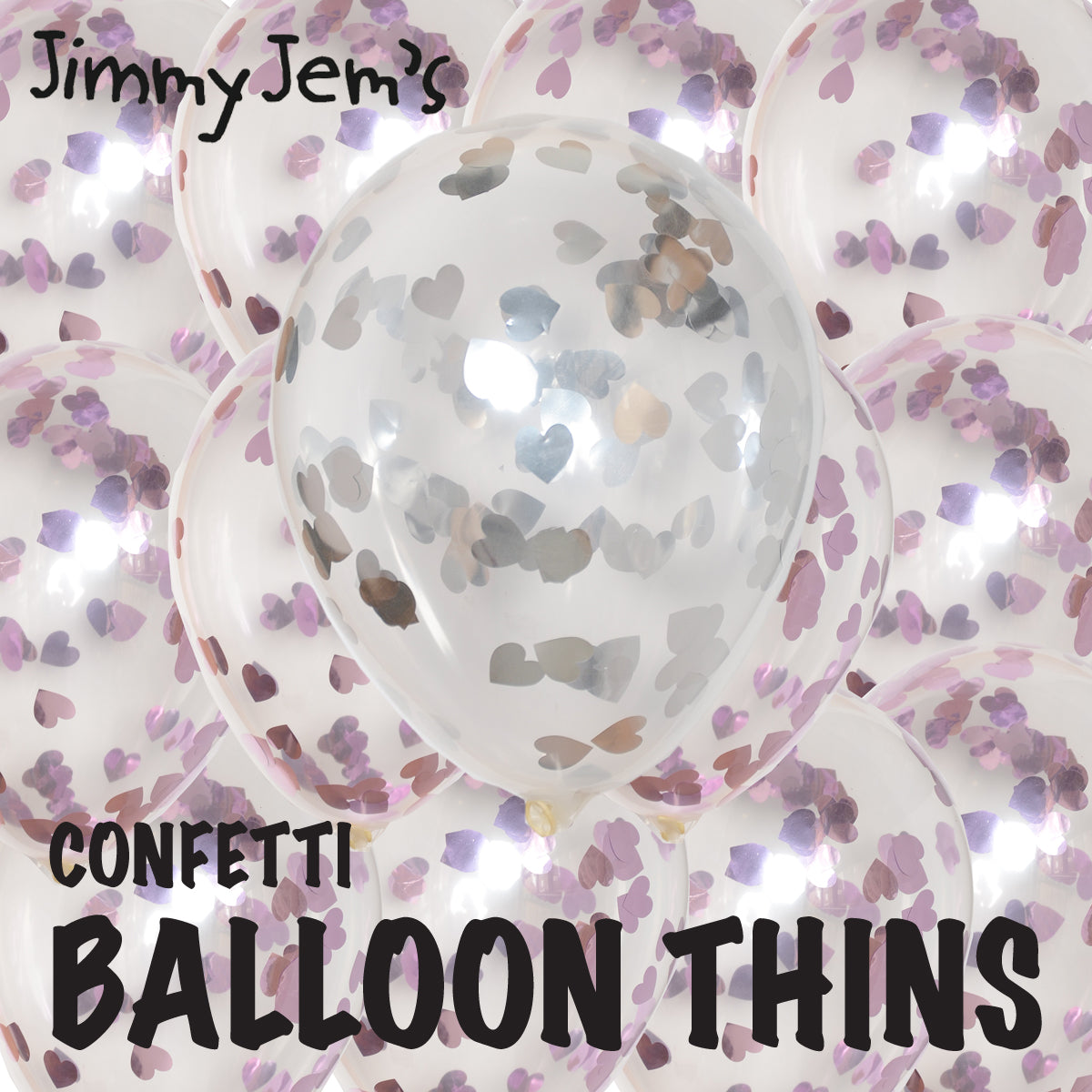 BalloonTHIN Hearts 1" in Pink & Silver - Balloon Combo Kits