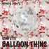 BalloonTHIN Heart 1" Red Prisma & Silver filled Balloon Header