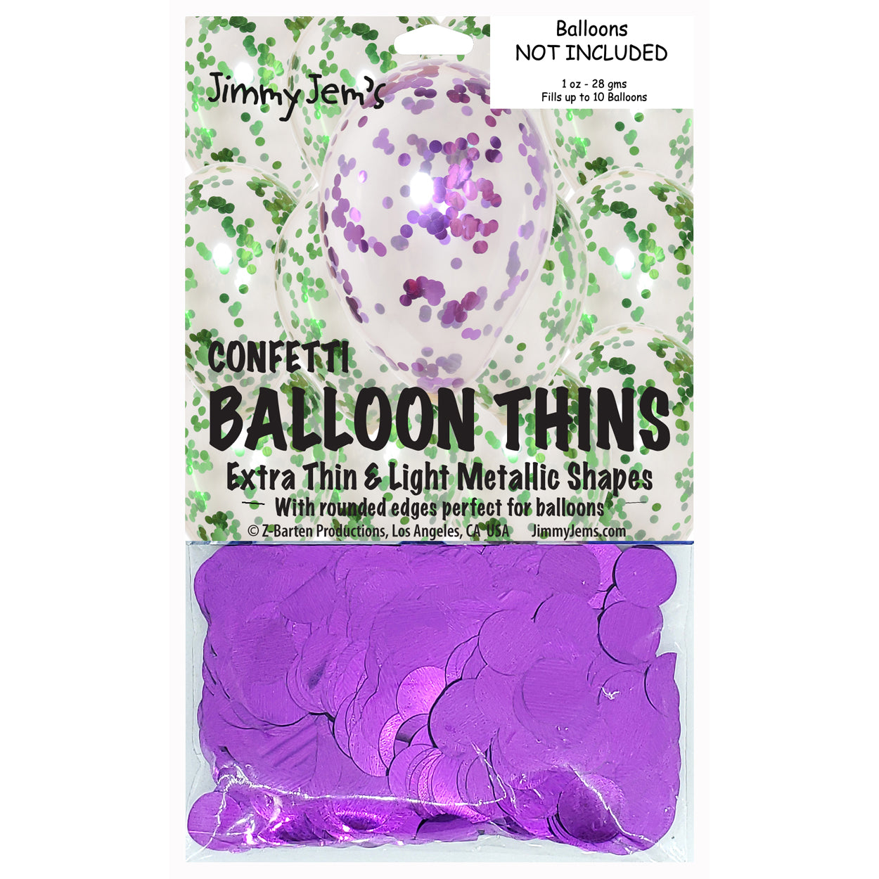 BalloonTHIN Circle 1/2" Green & Purple Pouch