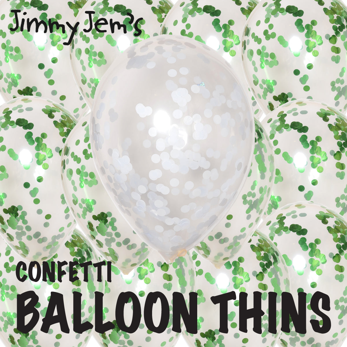 BalloonTHIN Circles 1/2" in Green & White - Balloon Combo Kits