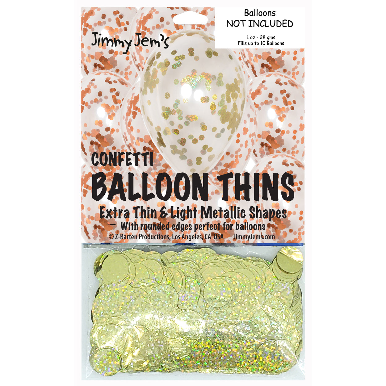 BalloonTHIN Circle 1/2" Orange & Gold Prisma Pouch