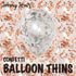 BalloonTHIN Circle 1/2" Orange & Silver Prisma filled Balloon Header