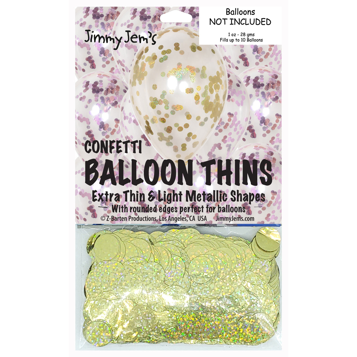 BalloonTHIN Circle 1/2" Pink & Gold Prisma Pouch