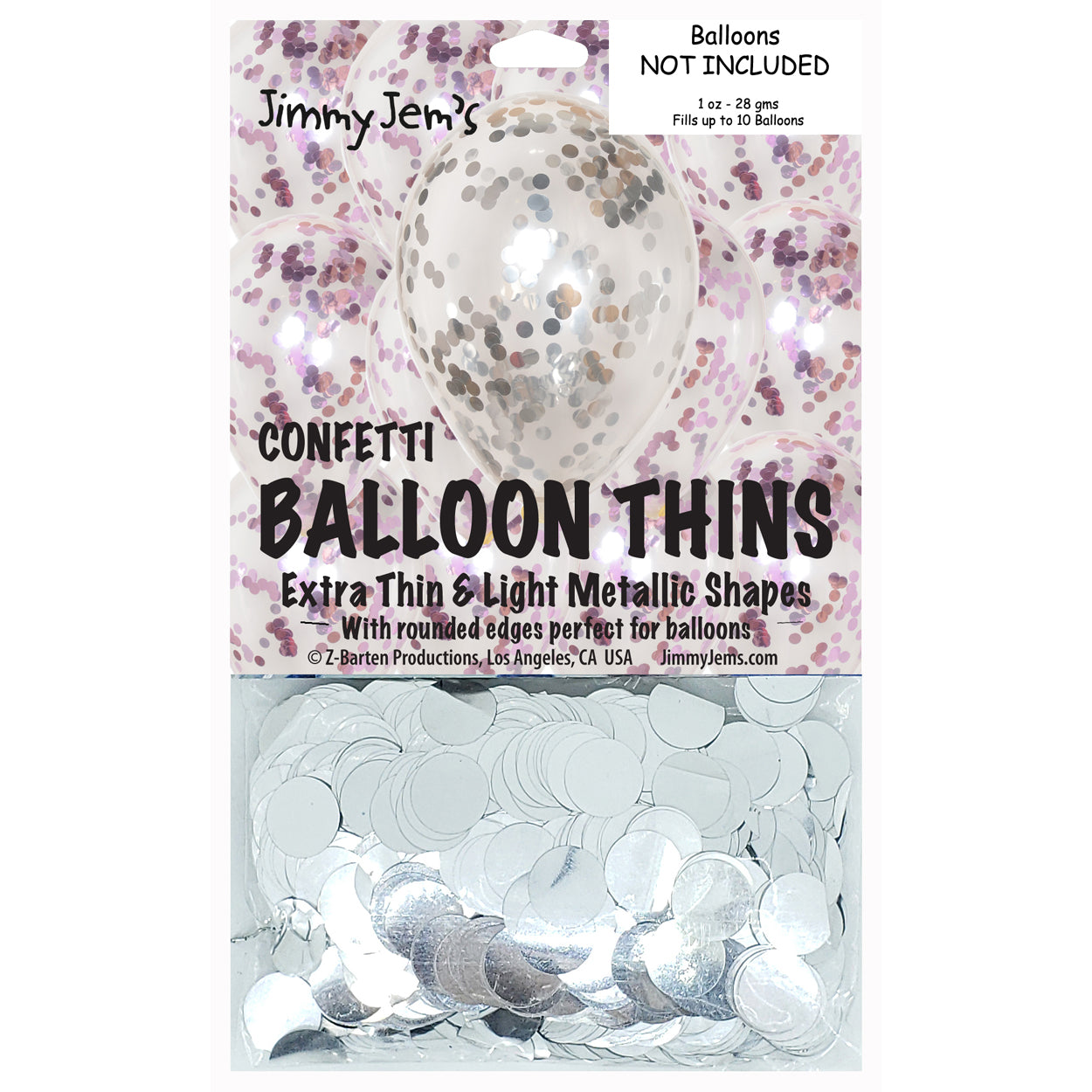 BalloonTHIN Circle 1/2" Pink & Silver Pouch