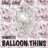 BalloonTHIN Circle 1/2" Pink & Silver Prisma filled Balloon Header