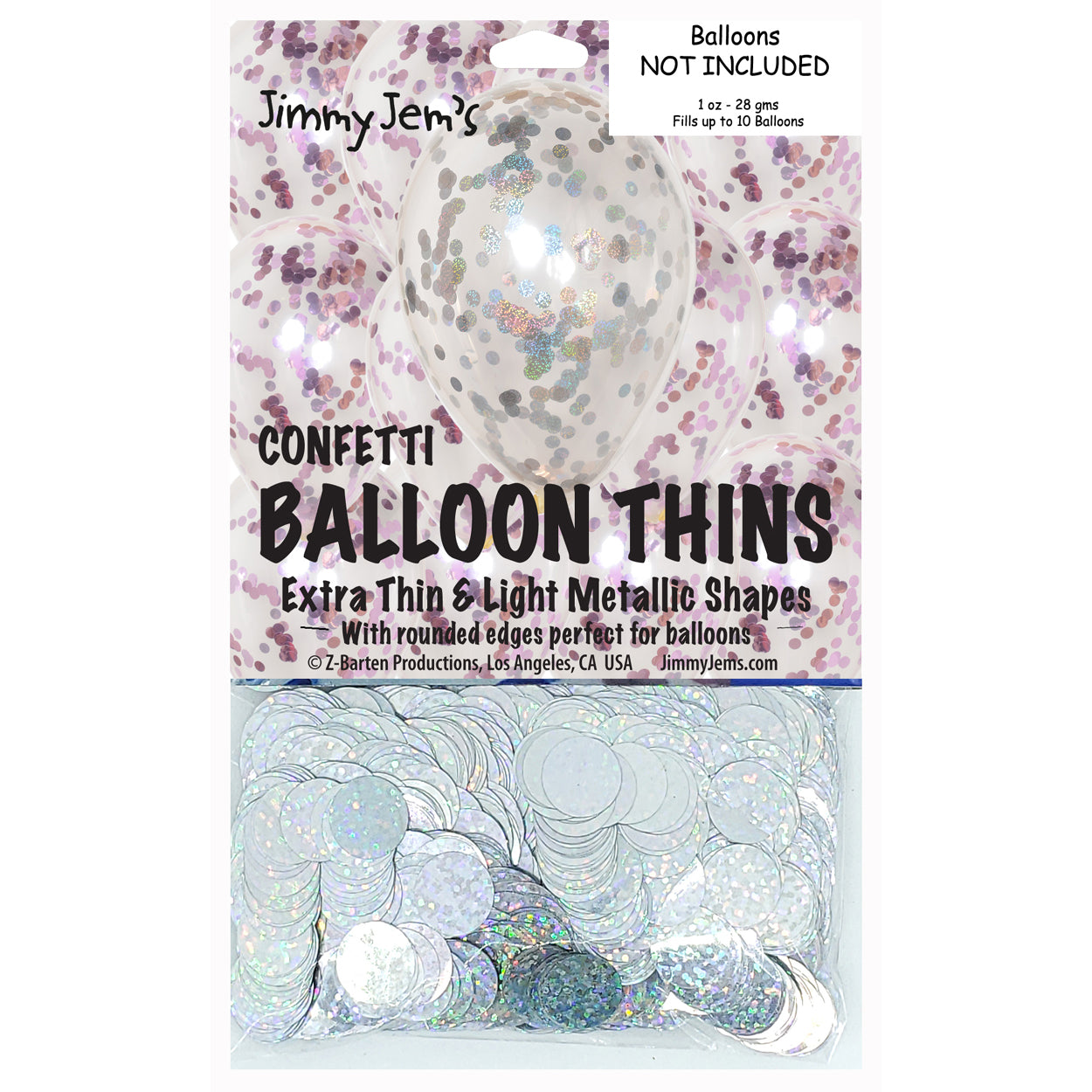 BalloonTHIN Circle 1/2" Pink & Silver Prisma Pouch