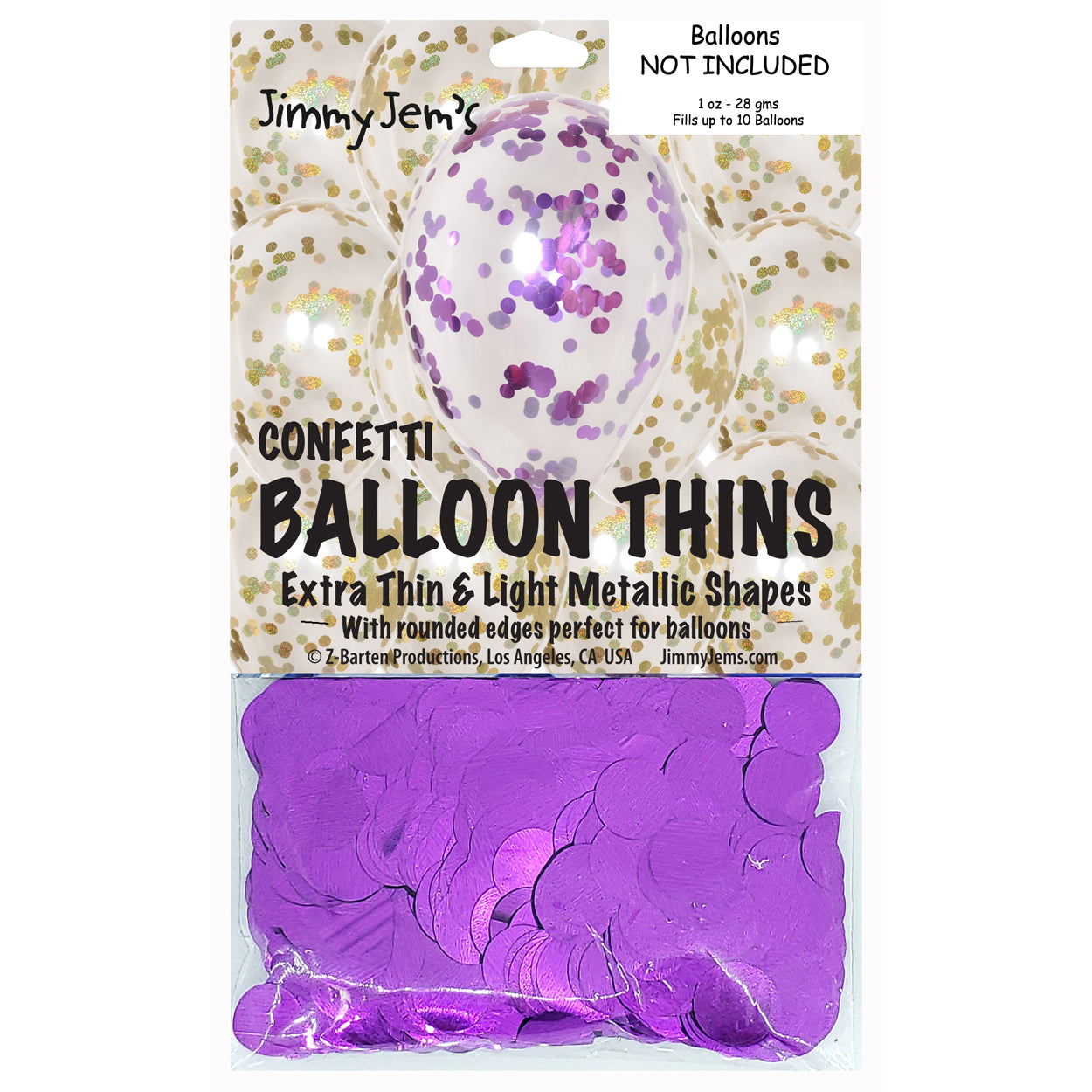 BalloonTHIN Circle 1/2" Prisma Gold & Purple Pouch