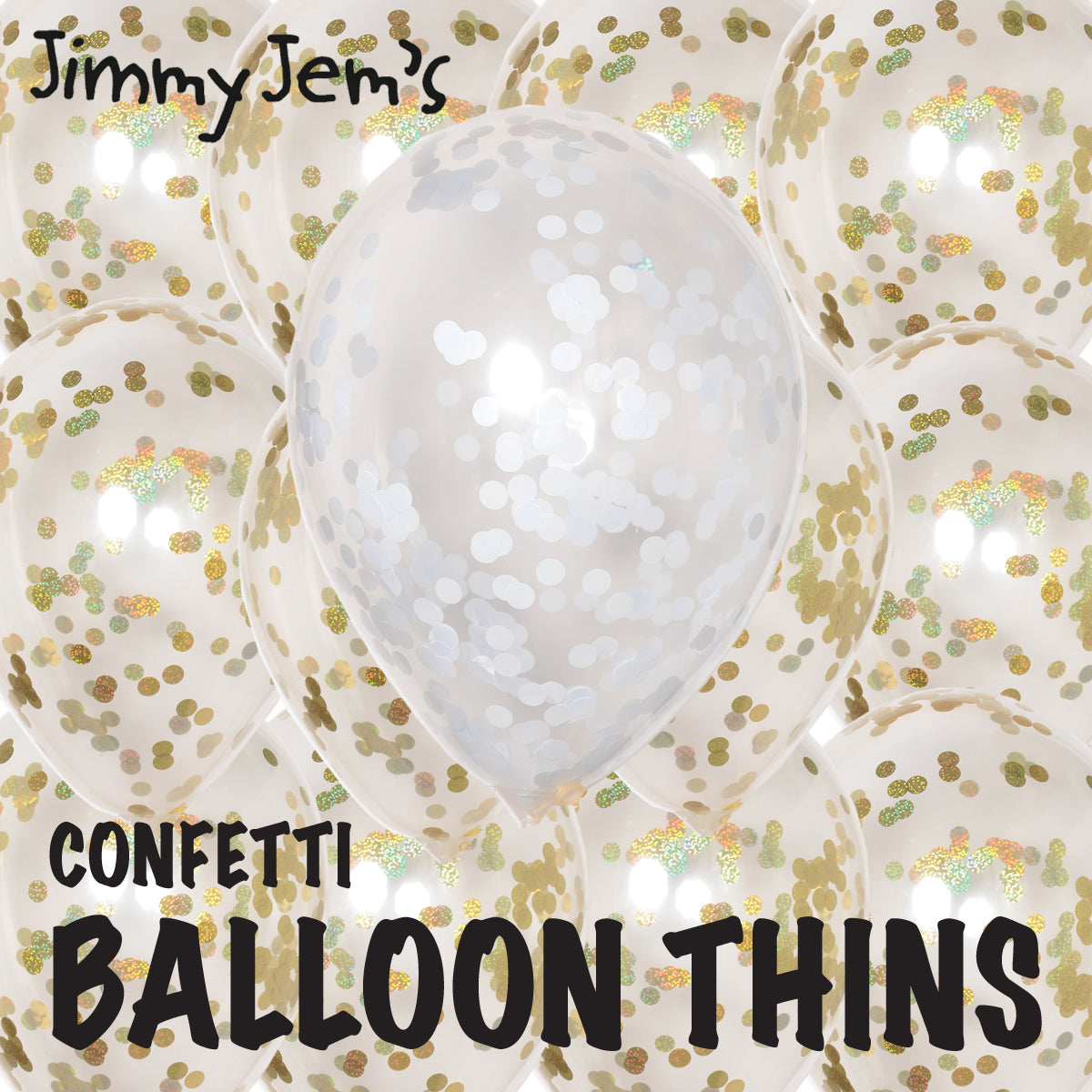 BalloonTHIN Circles 1/2" in Gold Prisma & White - Balloon Combo Kits