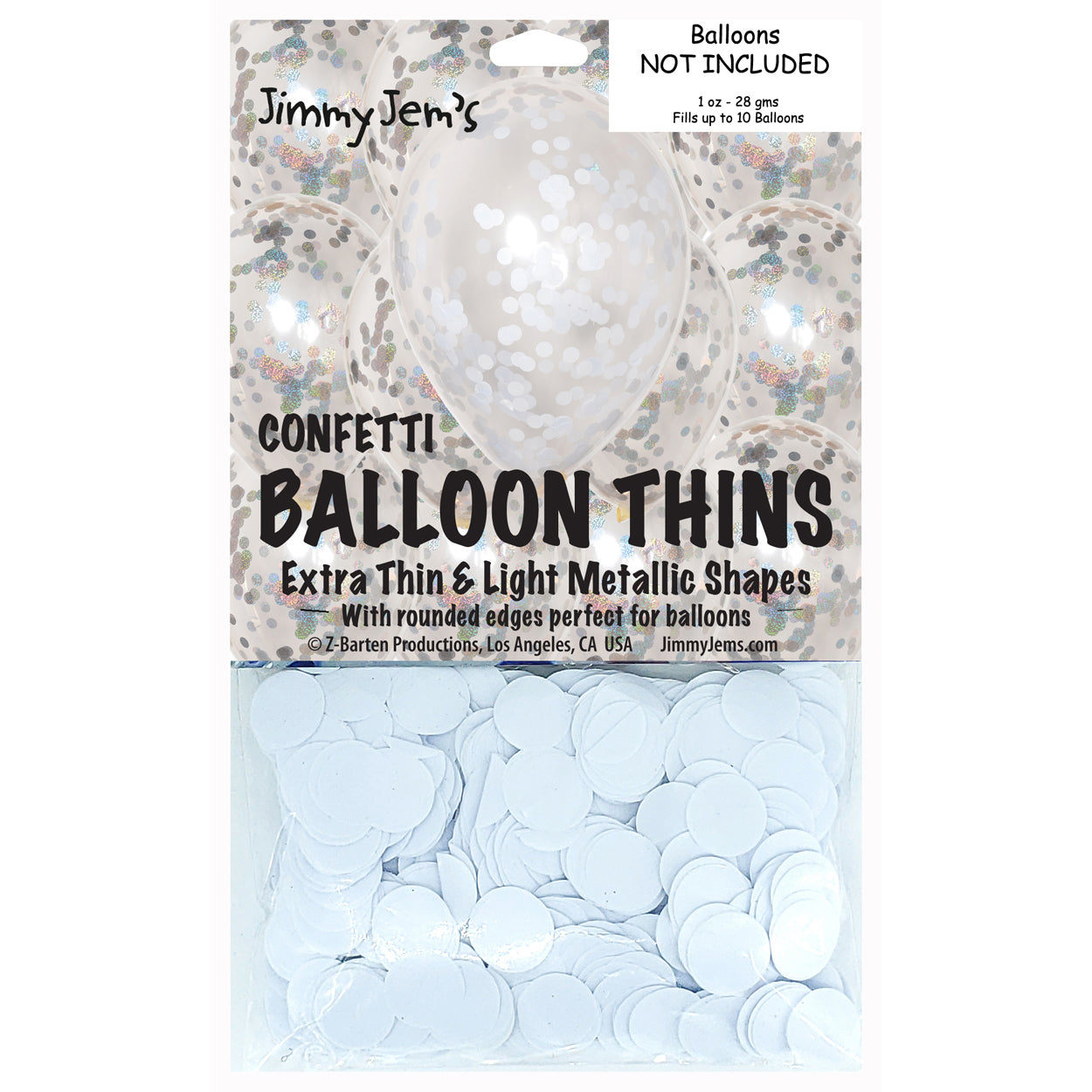 BalloonTHIN Circle 1/2" Silver Prisma & White Pouch