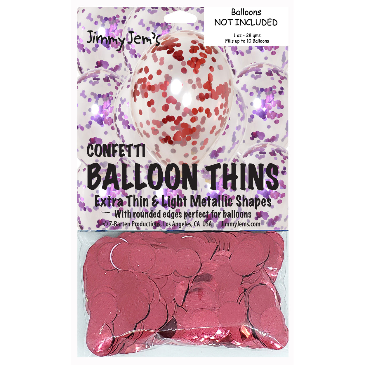 BalloonTHIN Circle 1/2" Purple & Red Pouch