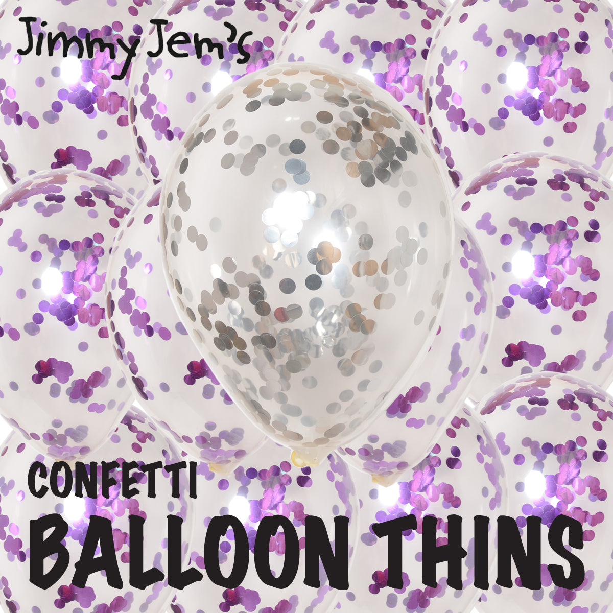 BalloonTHIN Circle 1/2" Purple & Silver filled Balloon Header