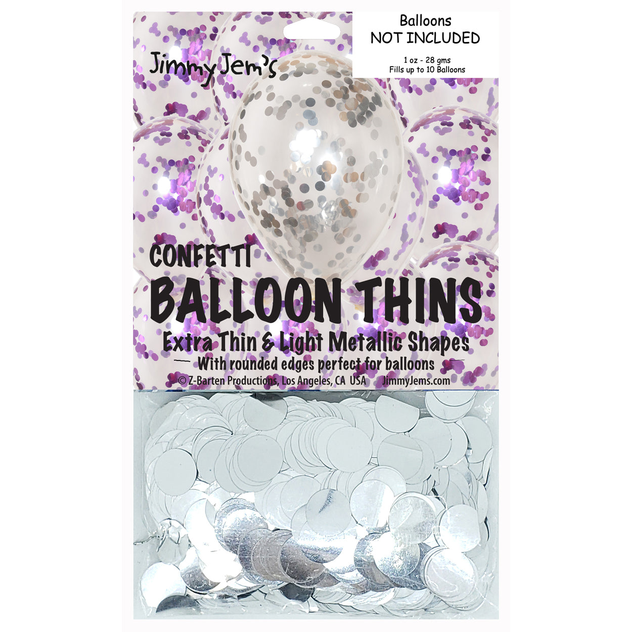 BalloonTHIN Circle 1/2" Purple & Silver Pouch