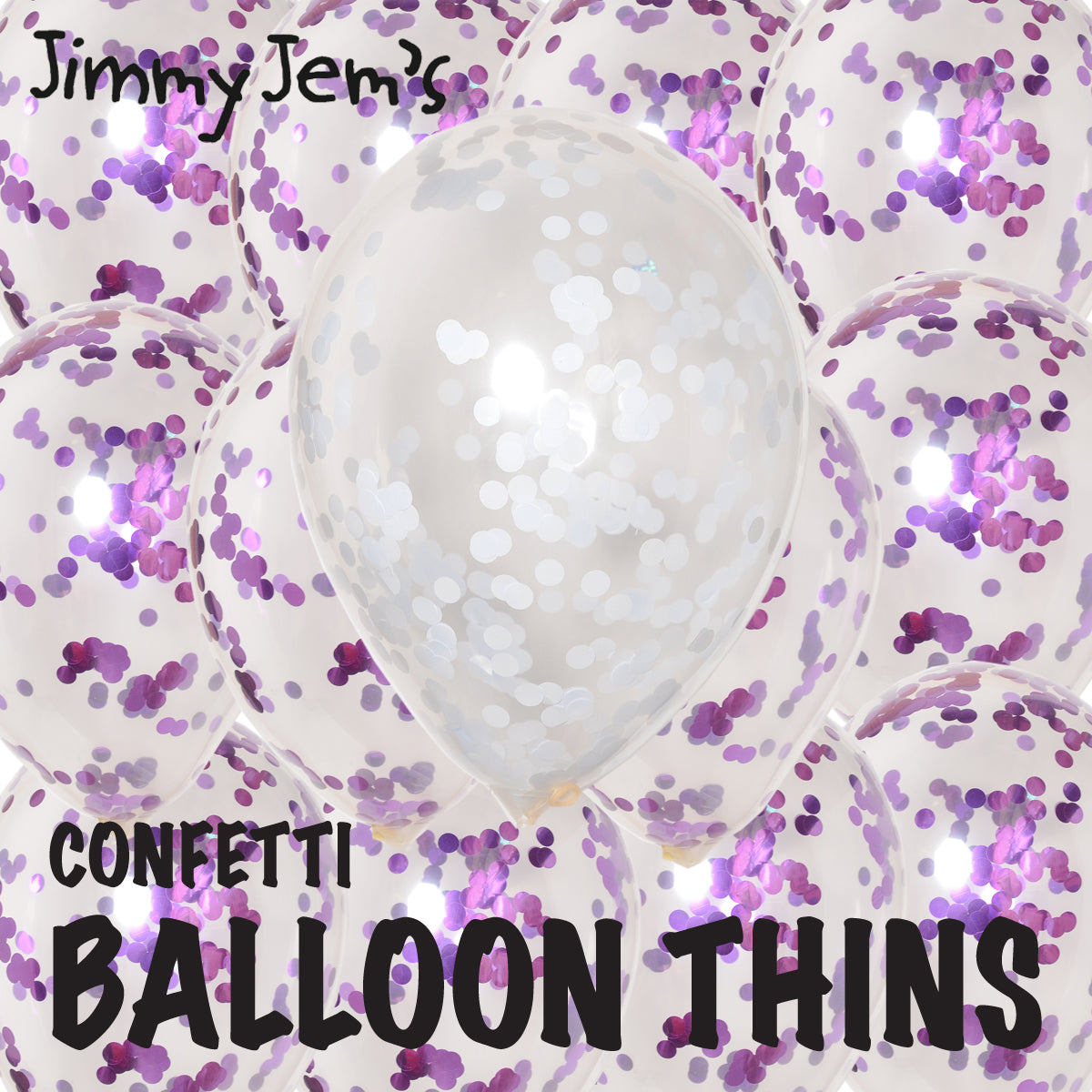 BalloonTHIN Circle 1/2" Purple & White filled Balloon Header