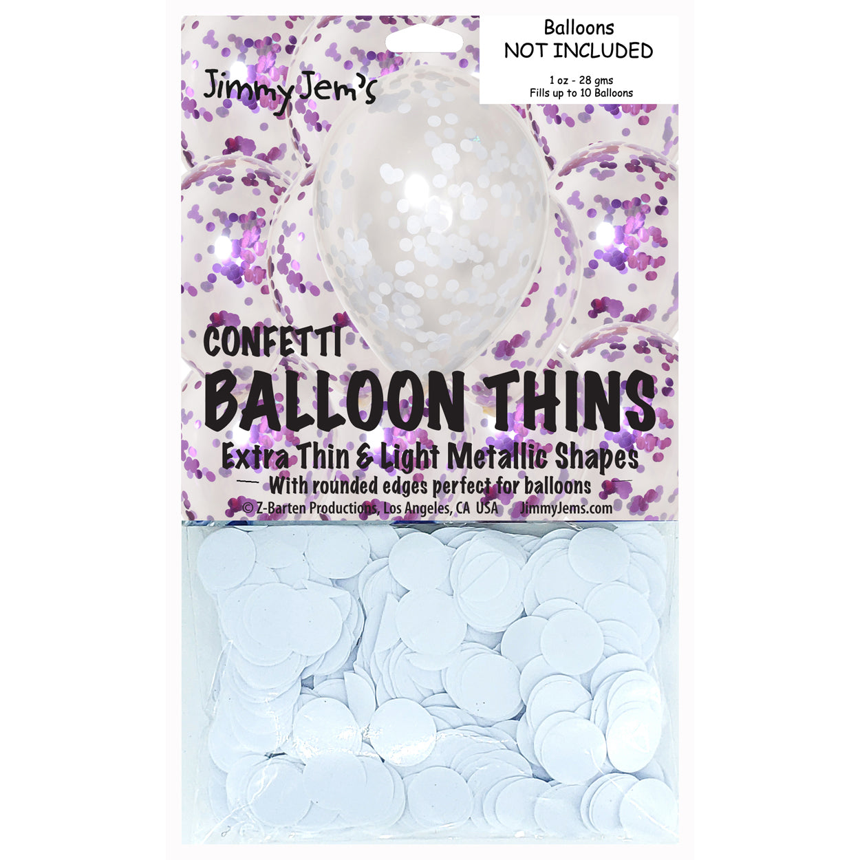 BalloonTHIN Circle 1/2" Purple & White Pouch