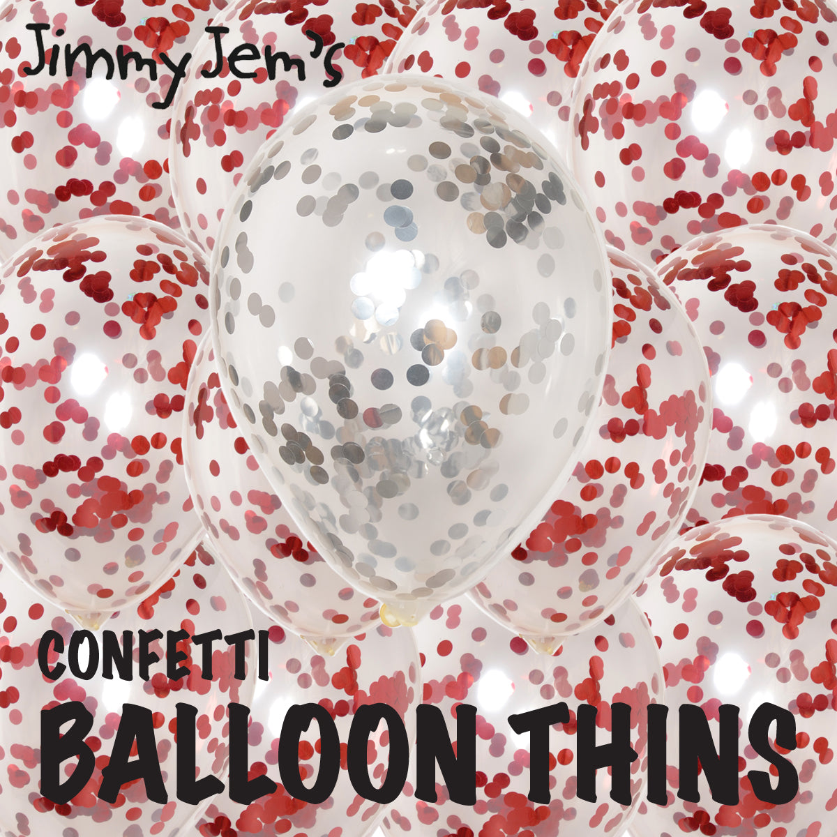 BalloonTHIN Circles 1/2" in Red & Silver - Balloon Combo Kits