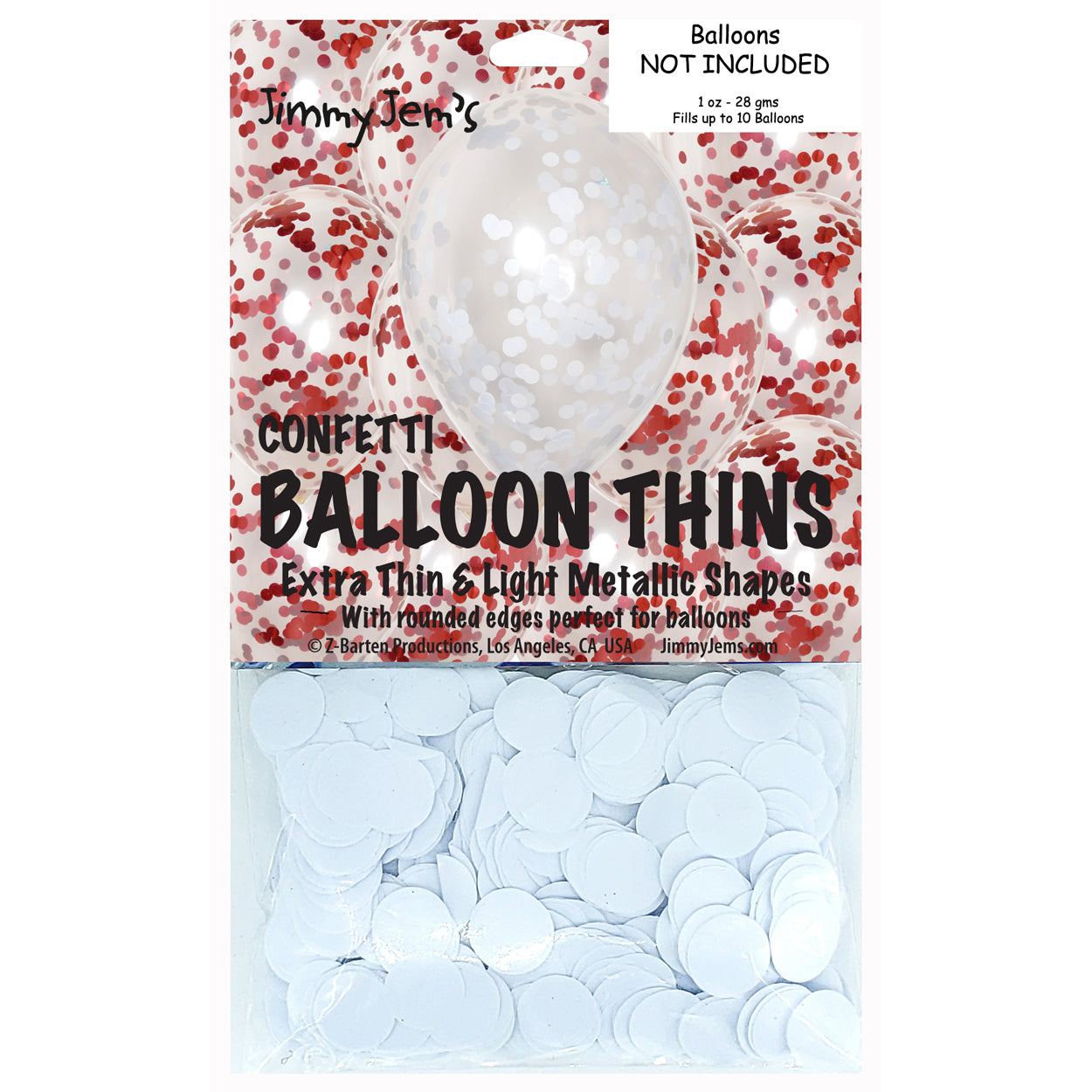 BalloonTHIN Circle 1/2" Red & White Pouch