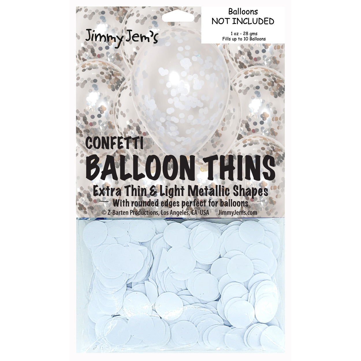 BalloonTHIN Circle 1/2" Silver & White Pouch