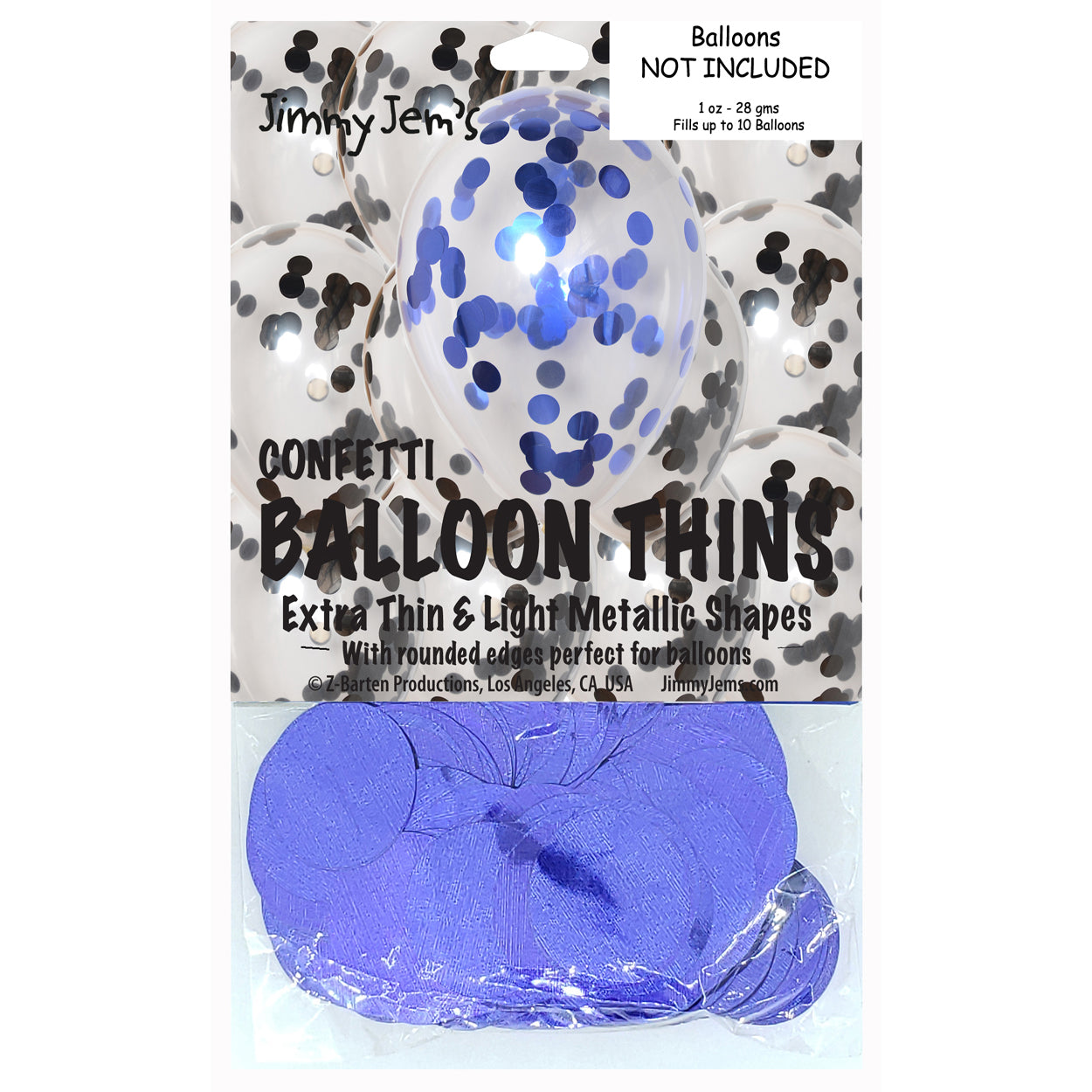 BalloonTHIN Circle 1" Black & Blue Royal Pouch