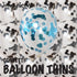 BalloonTHIN Circle 1" Black & Blue Sky filled Balloon Header