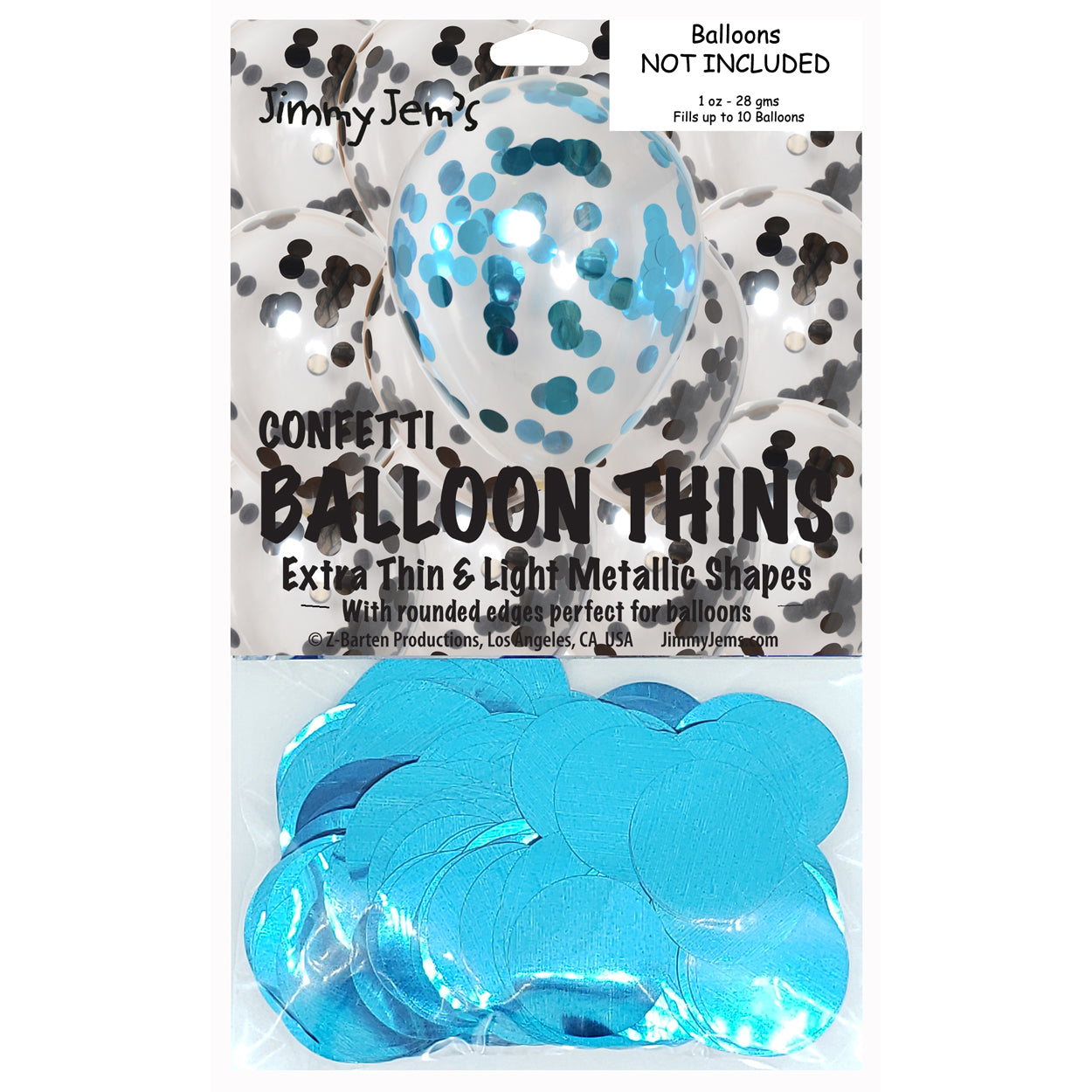 BalloonTHIN Circle 1" Black & Blue Sky Pouch