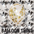 BalloonTHIN Circle 1" Black & Gold Prisma filled Balloon Header