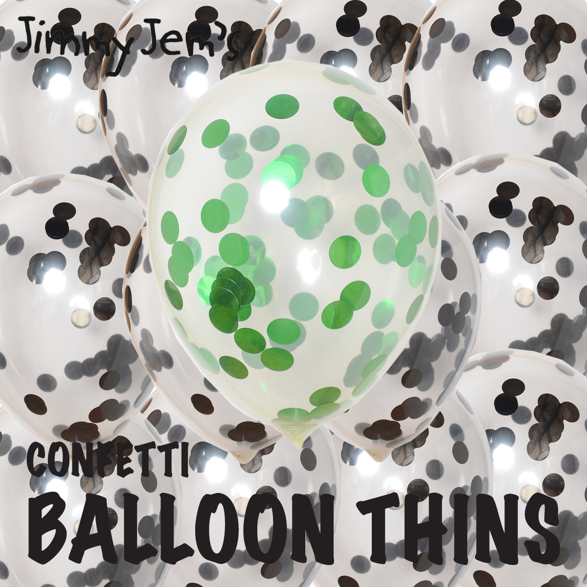 BalloonTHIN Circle 1" Black & Green filled Balloon Header