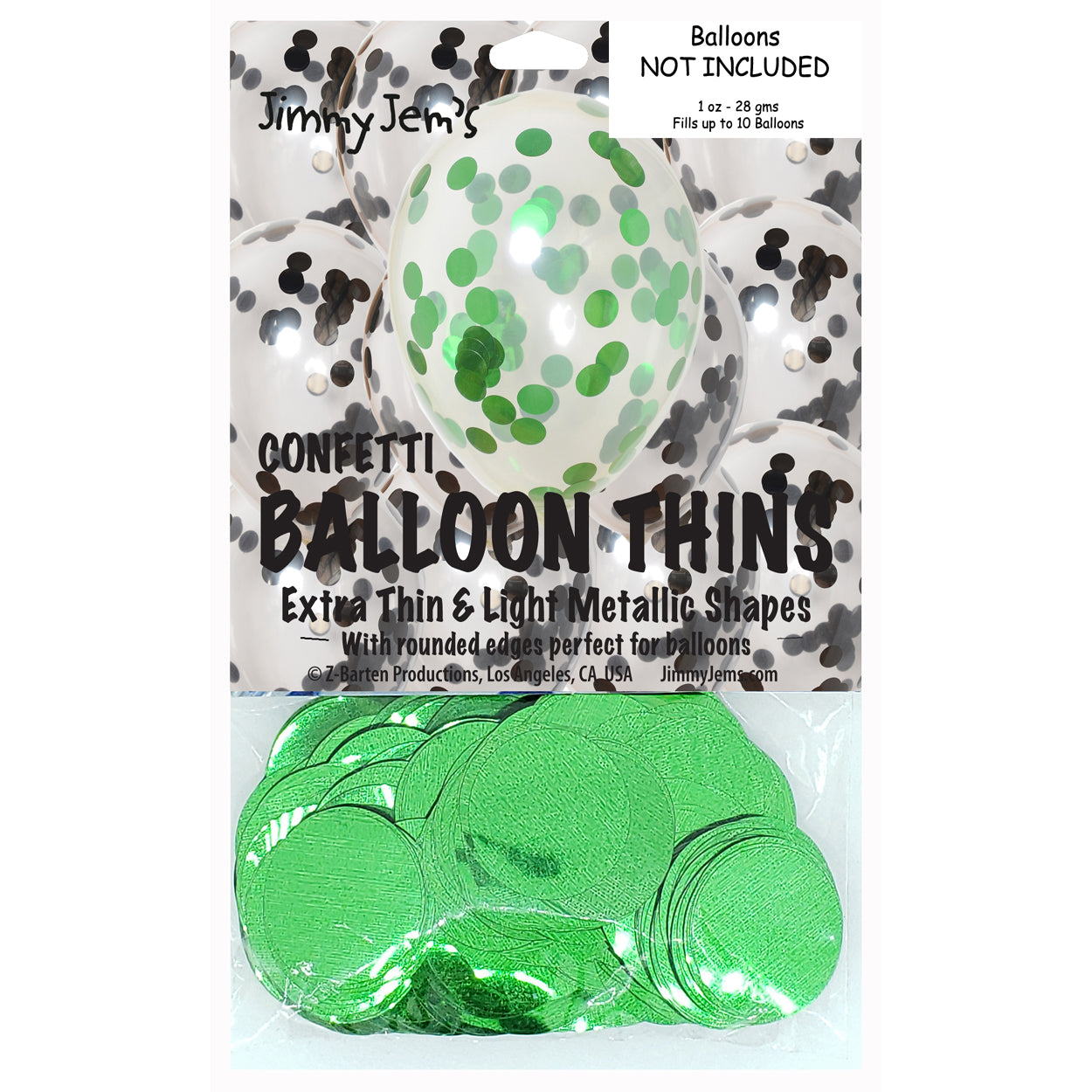 BalloonTHIN Circle 1" Black & Green Pouch