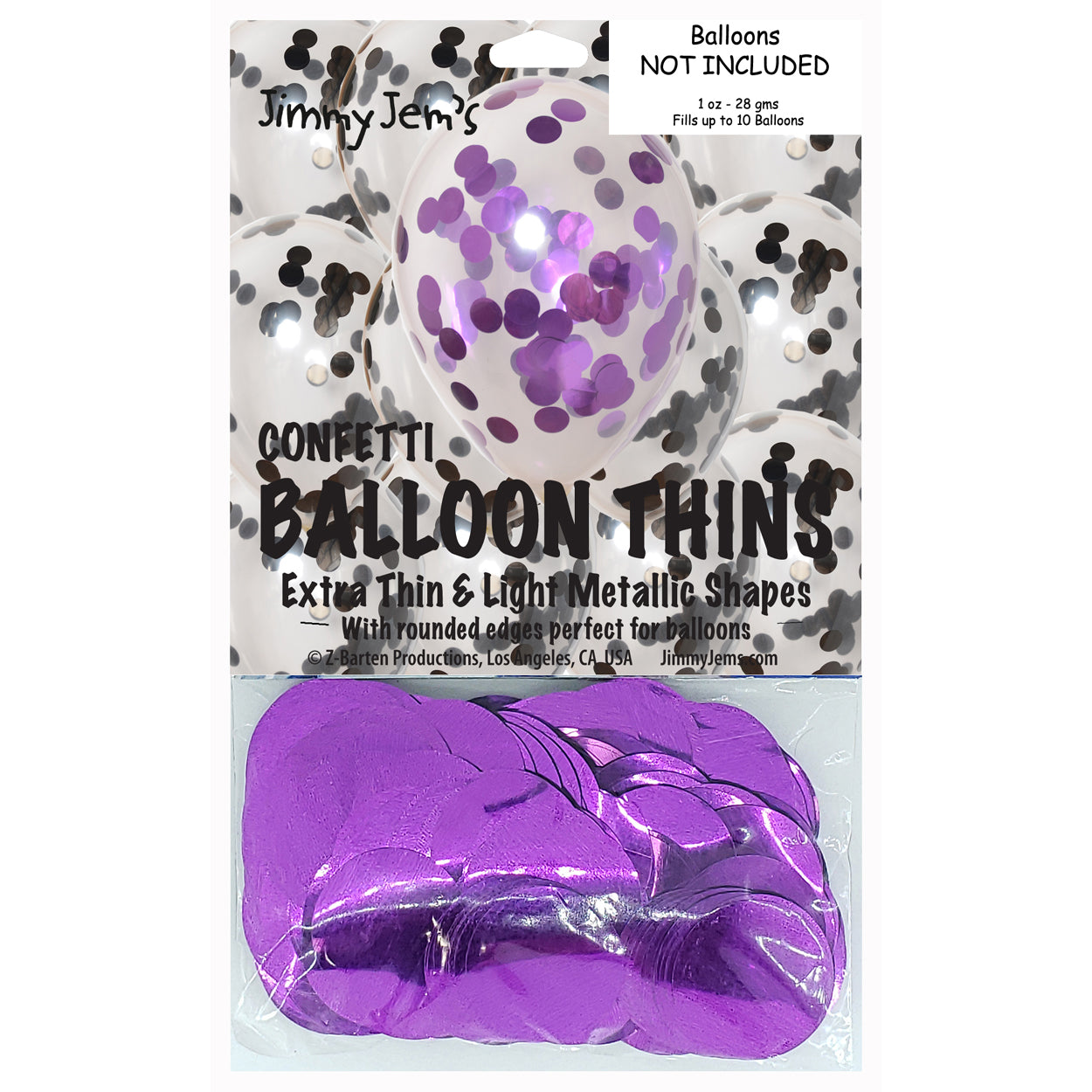 BalloonTHIN Circle 1" Black & Purple Pouch