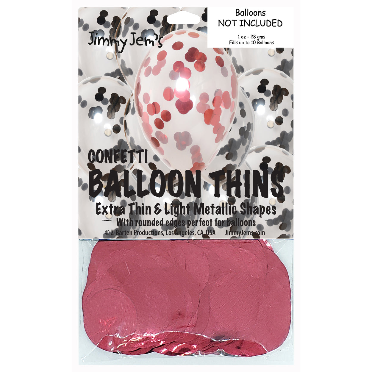 BalloonTHIN Circle 1" Black & Red Pouch