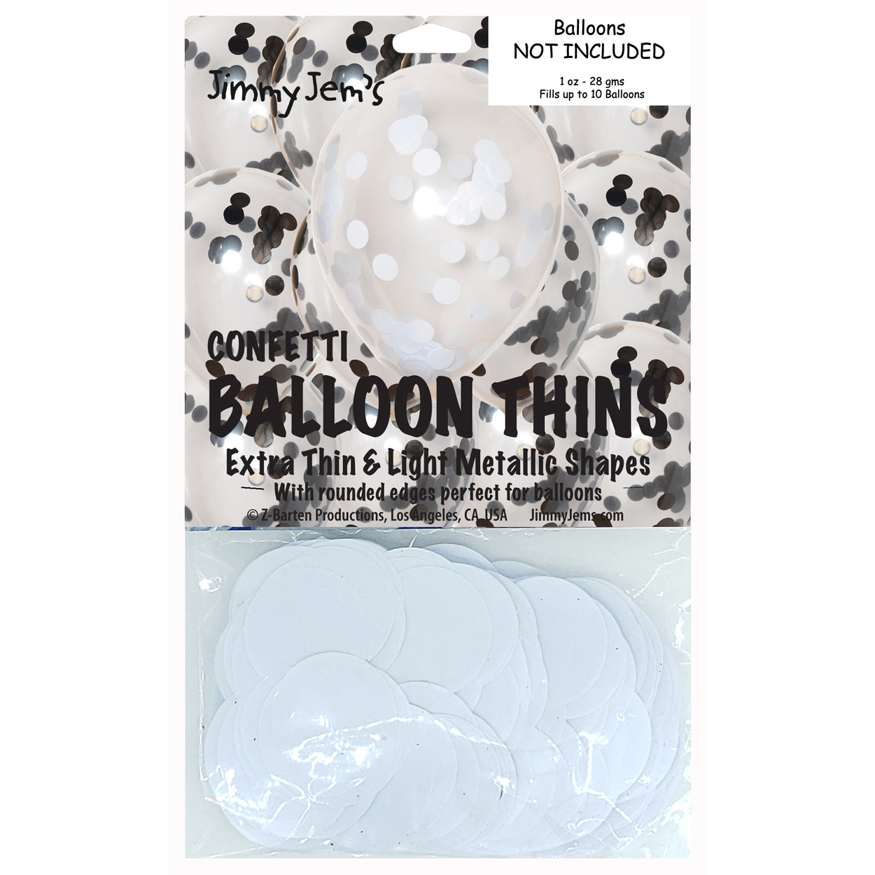 BalloonTHIN Circle 1" Black & White Pouch