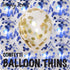 BalloonTHIN Circle 1" Blue Royal & Gold Prisma filled Balloon Header