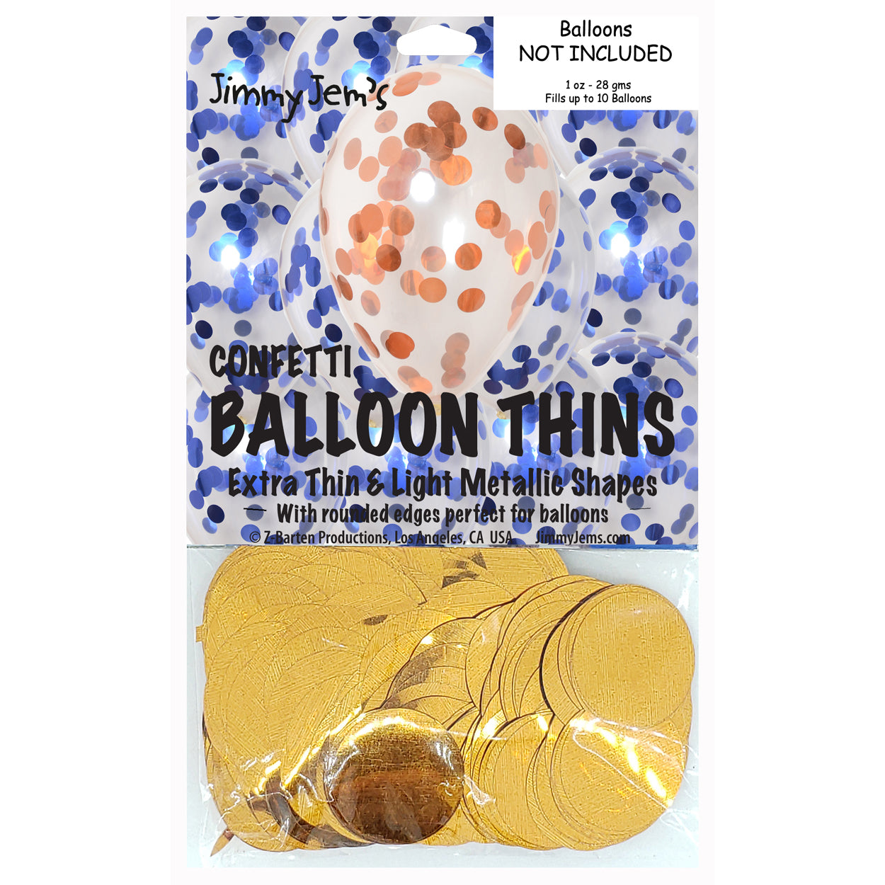 BalloonTHIN Circle 1" Blue Royal & Orange Pouch