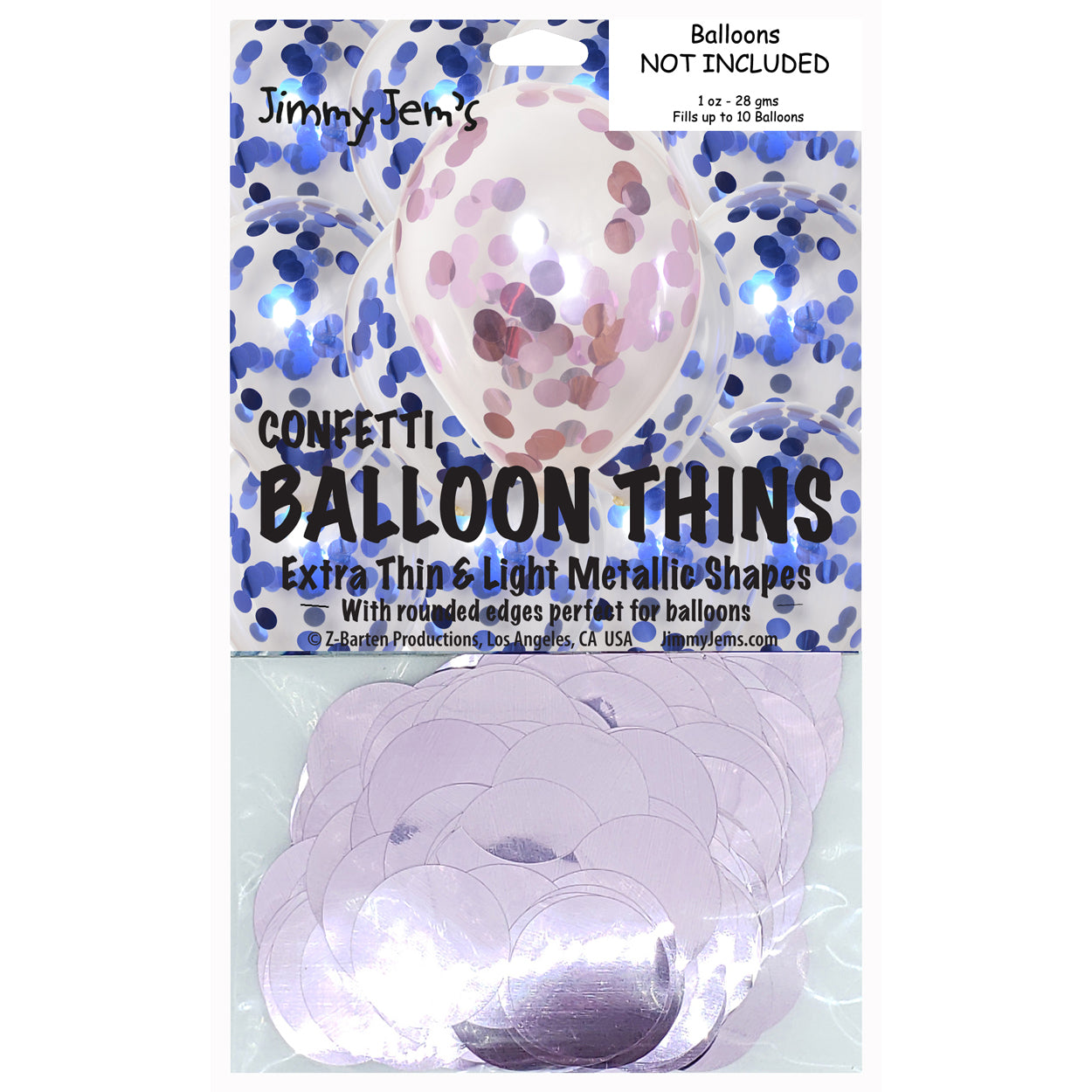 BalloonTHIN Circle 1" Blue Royal & Pink Pouch