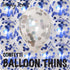 BalloonTHIN Circle 1" Blue Royal & Silver Prisma filled Balloon Header