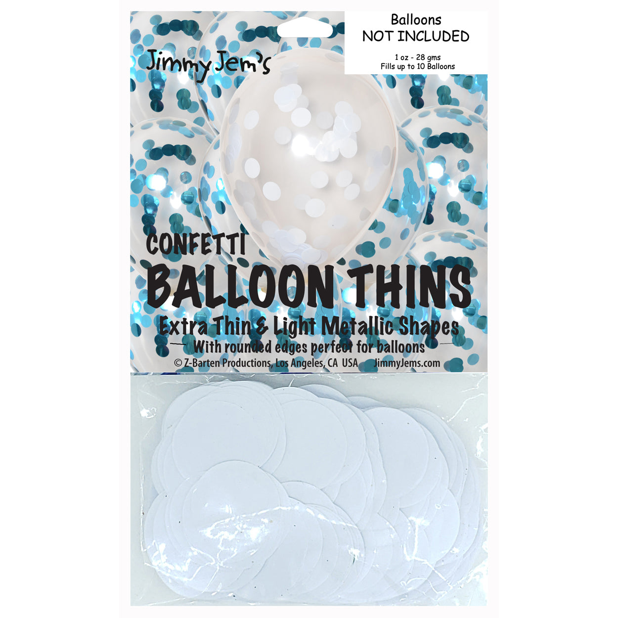 BalloonTHIN Circle 1" Blue Sky & White Pouch