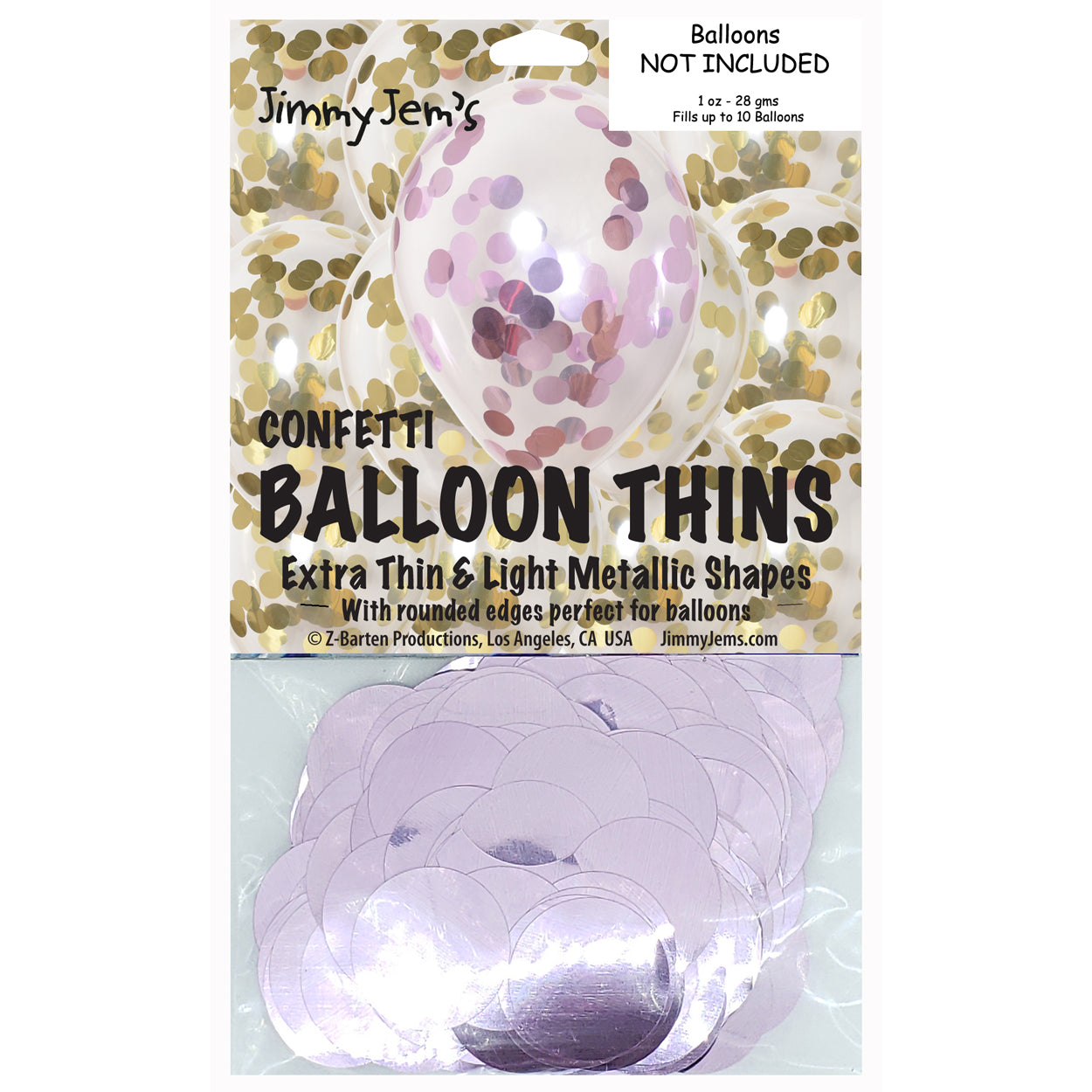 BalloonTHIN Circle 1" Gold & Pink Pouch