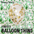 BalloonTHIN Circle 1" Green & Gold Prisma filled Balloon Header