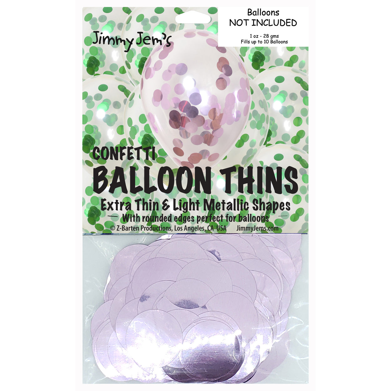 BalloonTHIN Circle 1" Green & Pink Pouch