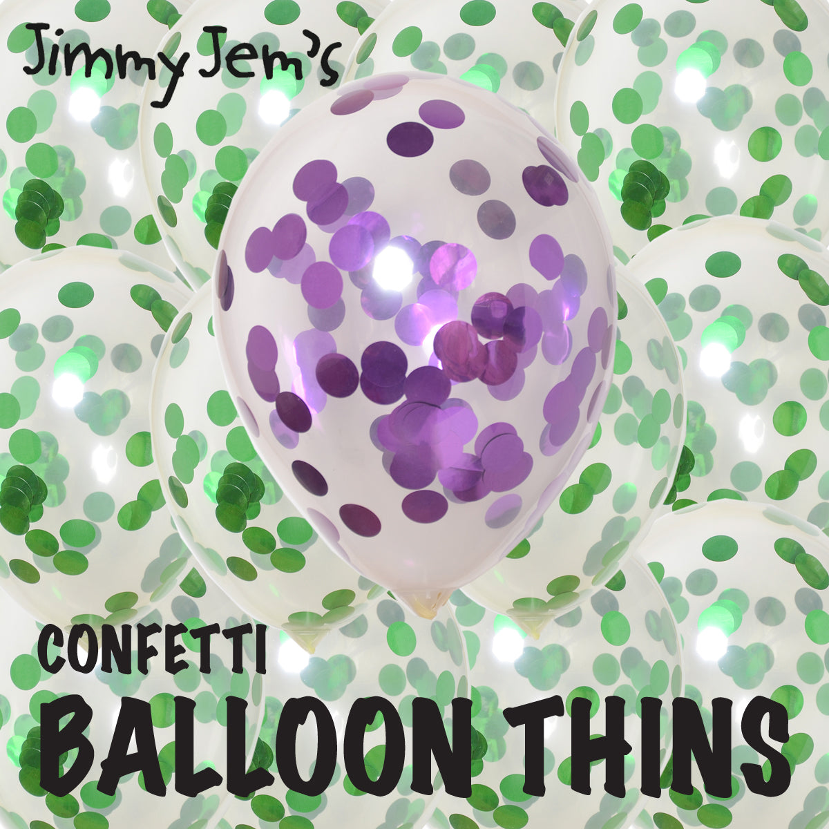 BalloonTHIN Circle 1" Green & Purple filled Balloon Header