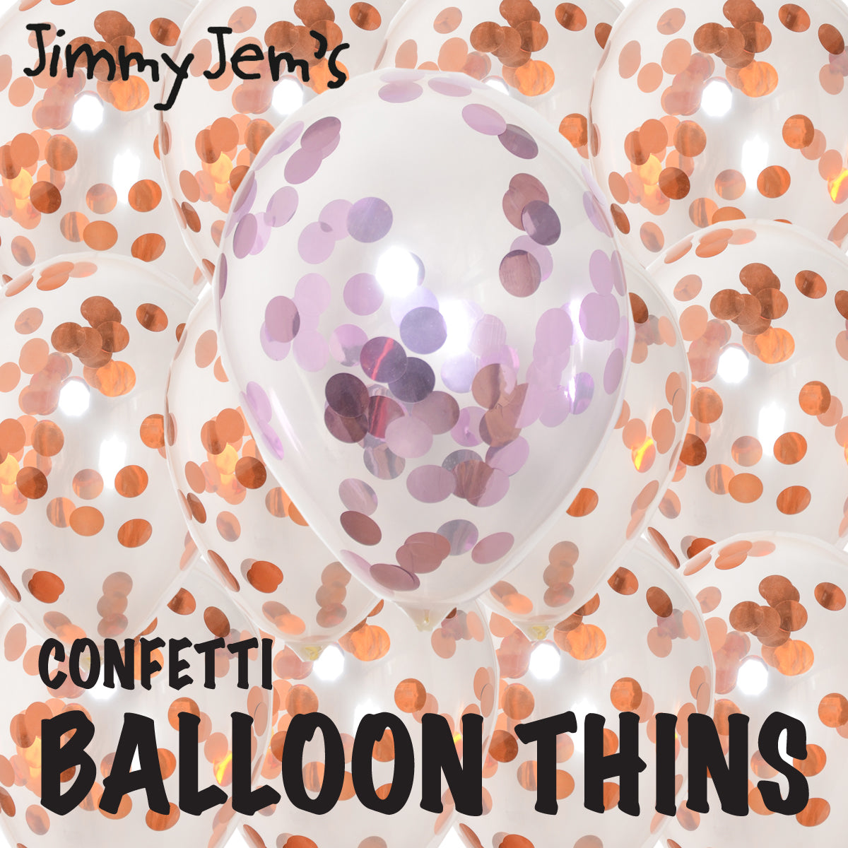 BalloonTHIN Circle 1" Orange & Pink filled Balloon Header