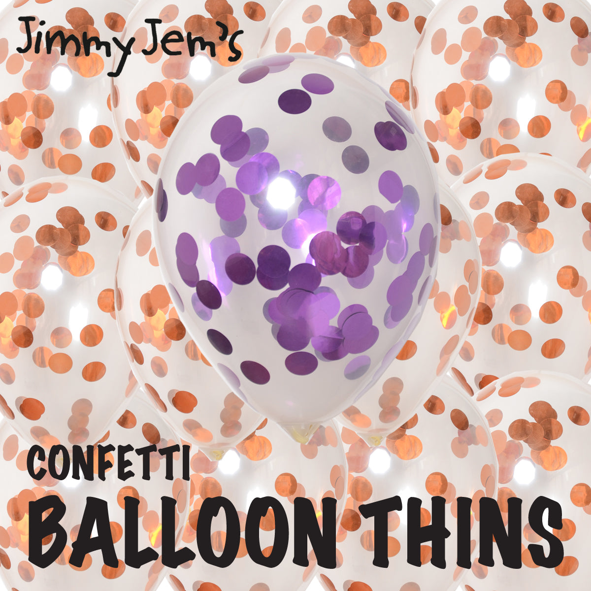 BalloonTHIN Circle 1" Orange & Purple filled Balloon Header