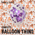 BalloonTHIN Circle 1" Orange & Purple filled Balloon Header