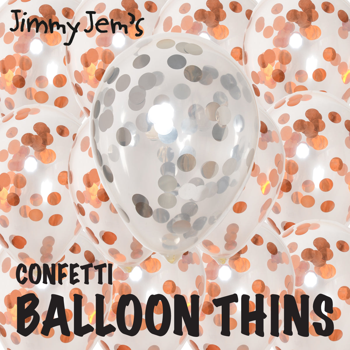 BalloonTHIN Circle 1" Orange & Silver filled Balloon Header