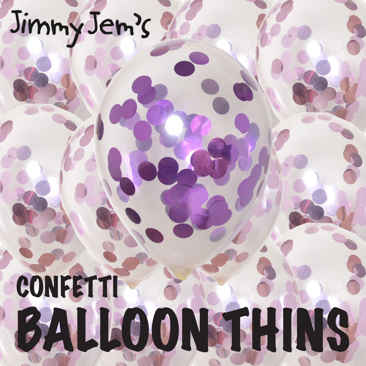 BalloonTHIN Circle 1" Pink & Purple filled Balloon Header