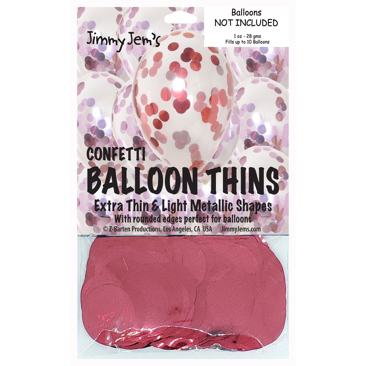 BalloonTHIN Circle 1" Pink & Red Pouch